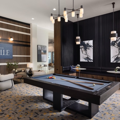 Gaming Area with Pool Table, Shuffleboard and 110” TV